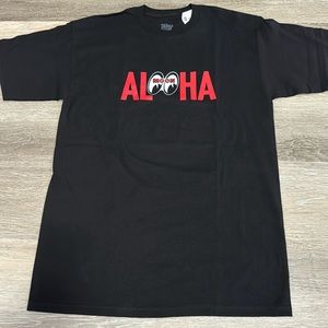 🆕 in4mation Men’s Black T-shirt Aloha! with MOON, Size M